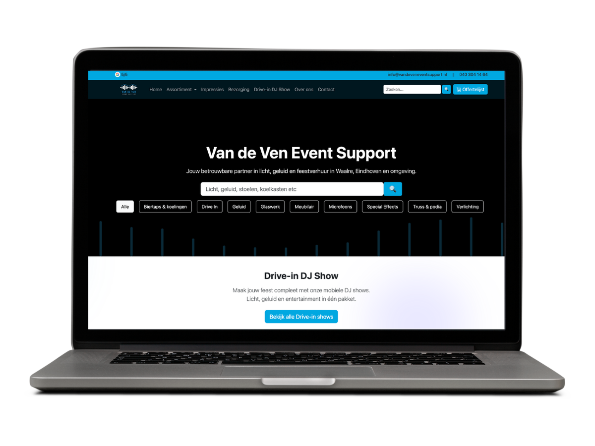 Screenshot of Van de Ven Events